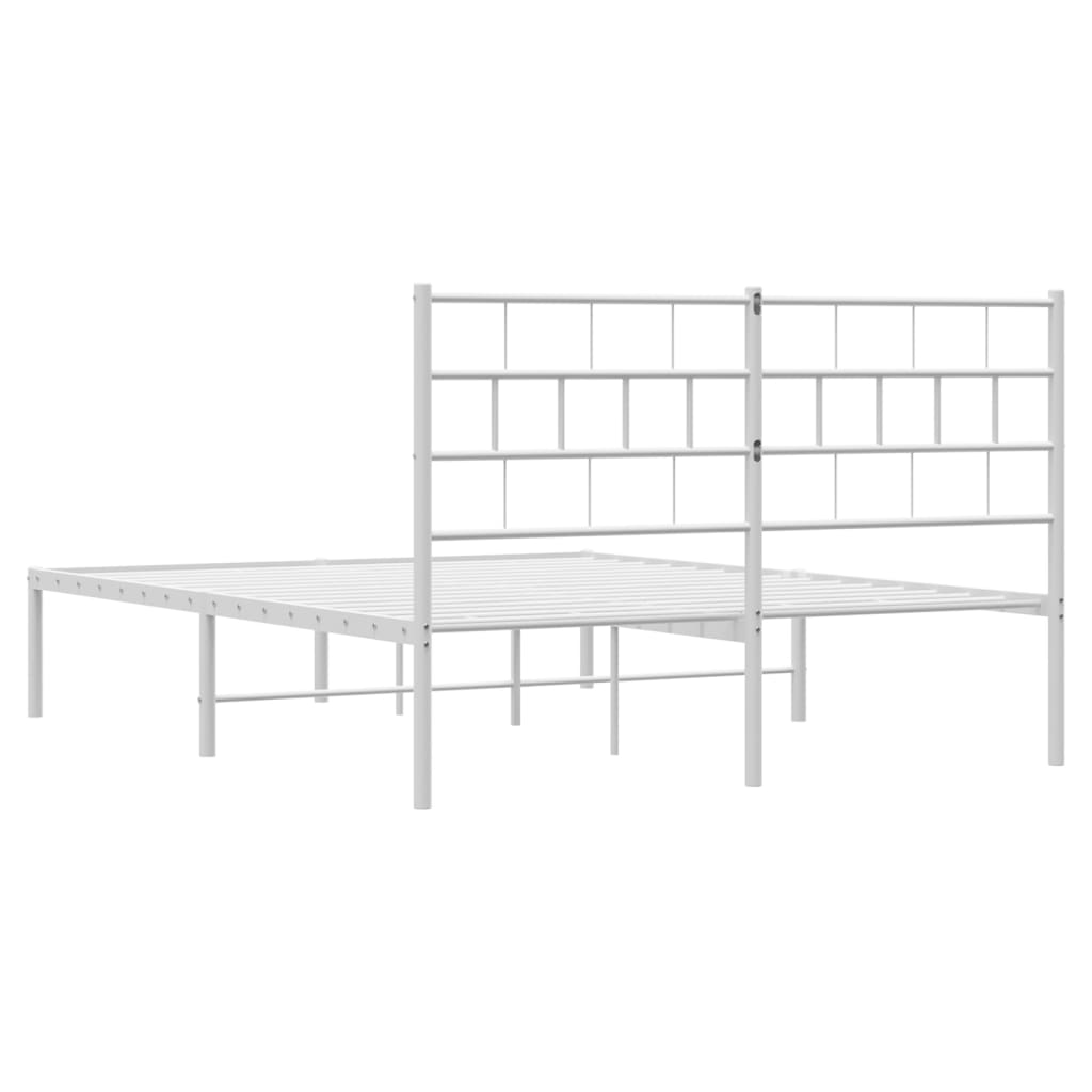 Sengeramme i metall med hodegavl hvit 120x190 cm
