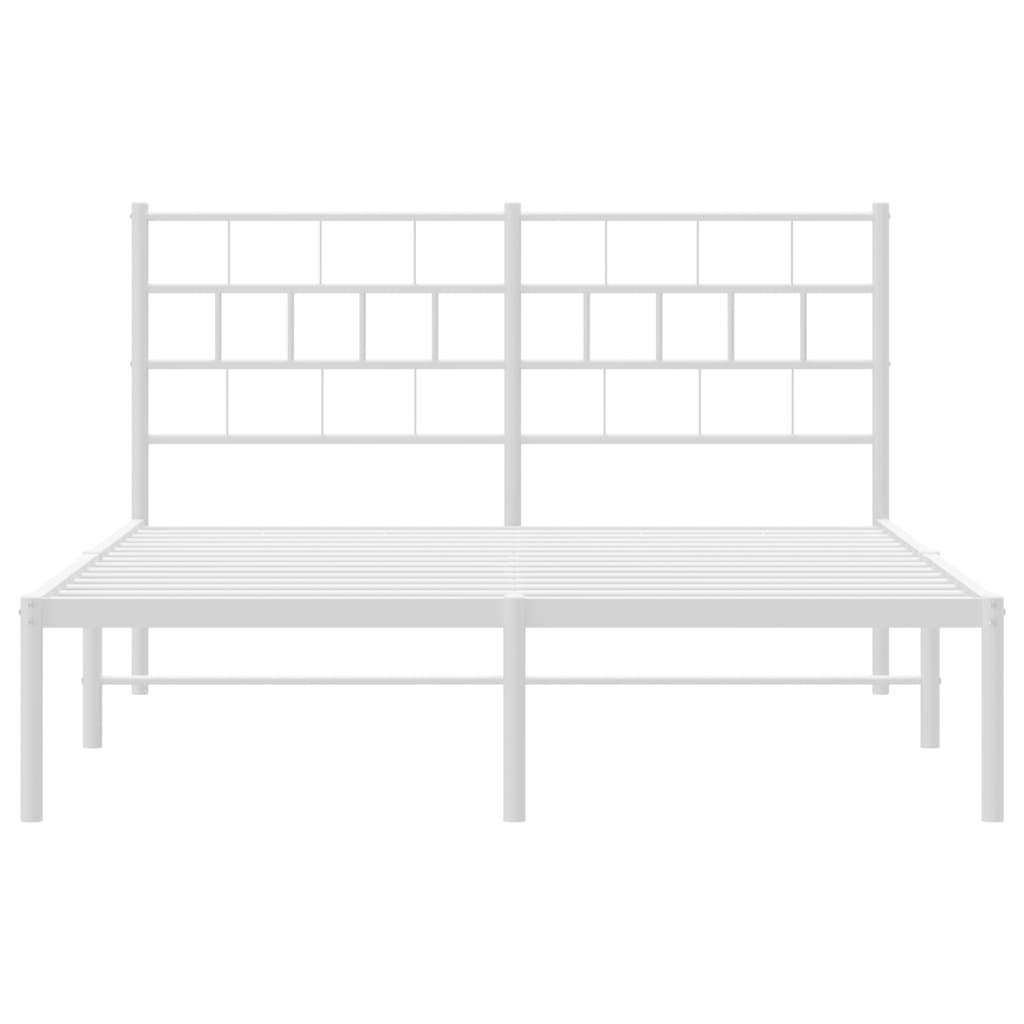 Sengeramme i metall med hodegavl hvit 120x200 cm