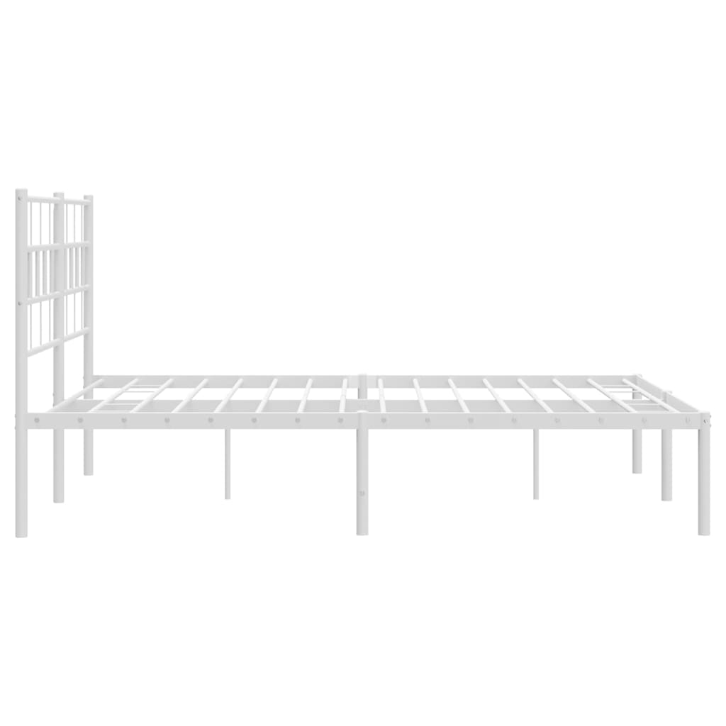 Sengeramme i metall med hodegavl hvit 120x200 cm
