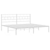 Sengeramme i metall med hodegavl hvit 183x213 cm