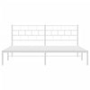 Sengeramme i metall med hodegavl hvit 183x213 cm
