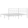 Sengeramme i metall med hodegavl hvit 183x213 cm