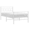 Sengeramme i metall med hode- og fotgavl hvit 107x203 cm