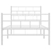 Sengeramme i metall med hode- og fotgavl hvit 107x203 cm