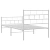 Sengeramme i metall med hode- og fotgavl hvit 107x203 cm