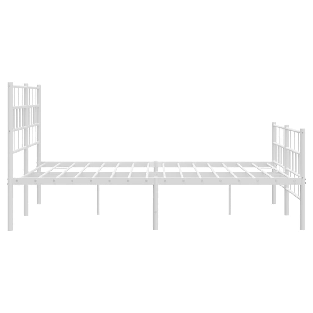 Sengeramme i metall med hode- og fotgavl hvit 120x190 cm