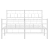 Sengeramme i metall med hode- og fotgavl hvit 120x200 cm