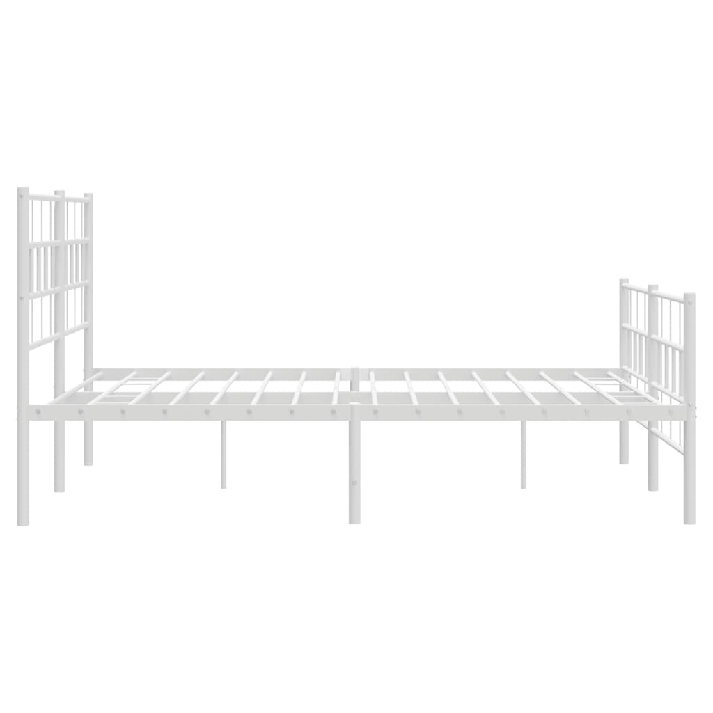 Sengeramme i metall med hode- og fotgavl hvit 120x200 cm