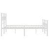 Sengeramme i metall med hode- og fotgavl hvit 120x200 cm