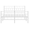 Sengeramme i metall med hode- og fotgavl hvit 150x200 cm