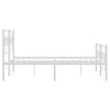Sengeramme i metall med hode- og fotgavl hvit 150x200 cm