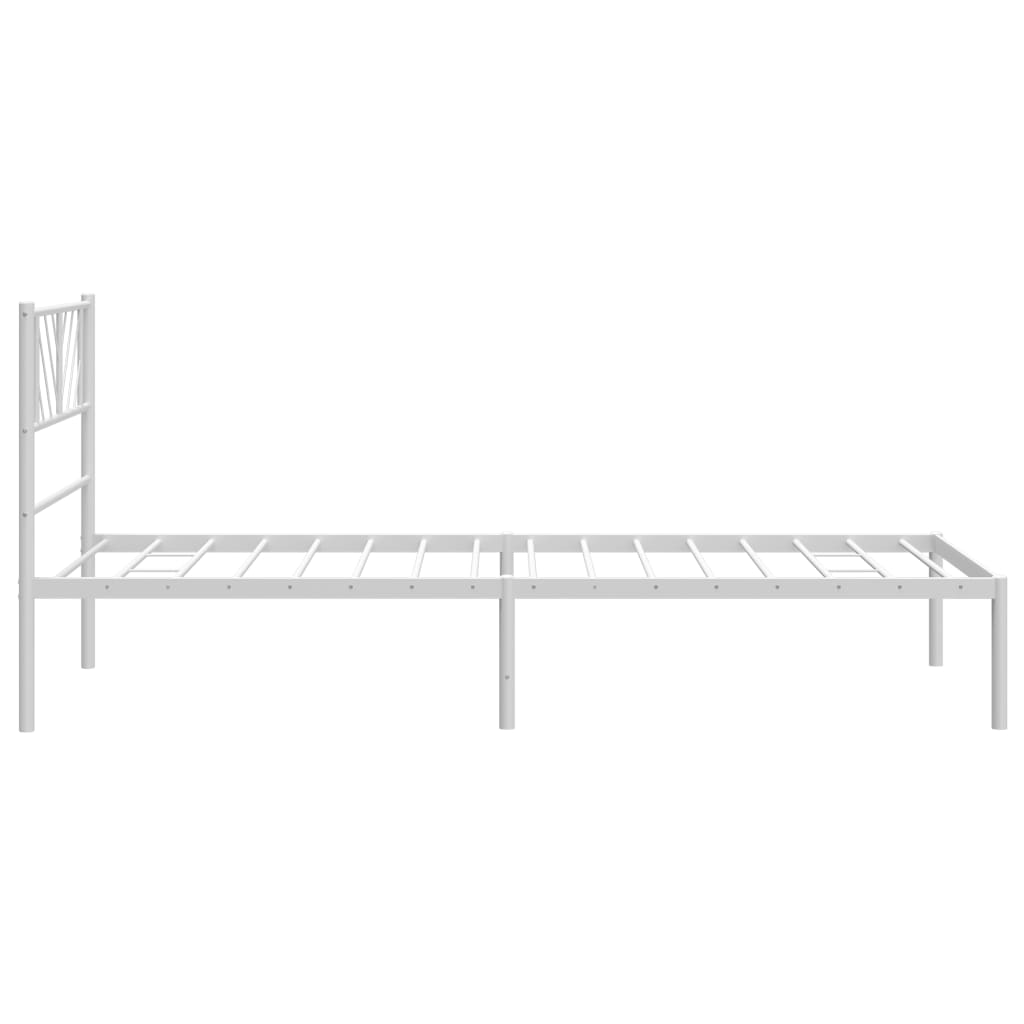 Sengeramme i metall med hodegavl hvit 80x200 cm
