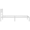 Sengeramme i metall med hodegavl hvit 80x200 cm