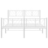 Sengeramme i metall med hode- og fotgavl hvit 120x190 cm