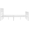 Sengeramme i metall med hode- og fotgavl hvit 140x190 cm