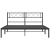 Sengeramme i metall med hodegavl svart 140x190 cm