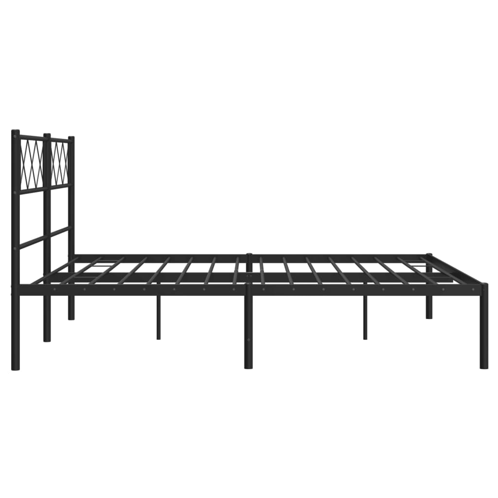 Sengeramme i metall med hodegavl svart 140x190 cm