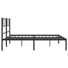 Sengeramme i metall med hodegavl svart 140x190 cm