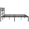 Sengeramme i metall med sengegavl svart 183x213 cm