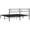 Sengeramme i metall med sengegavl svart 183x213 cm