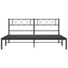 Sengeramme i metall med sengegavl svart 193x203 cm