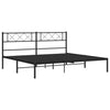 Sengeramme i metall med sengegavl svart 193x203 cm