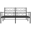 Sengeramme i metall med hode- og fotgavl svart 135x190 cm