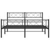 Sengeramme i metall med hode- og fotgavl svart 140x190 cm