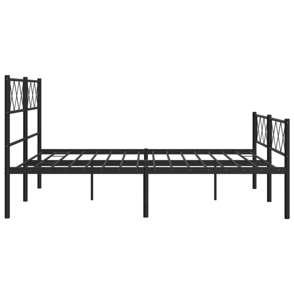Sengeramme i metall med hode- og fotgavl svart 140x190 cm