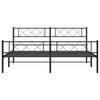 Sengeramme i metall med hode- og fotgavl svart 193x203 cm