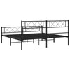 Sengeramme i metall med hode- og fotgavl svart 193x203 cm