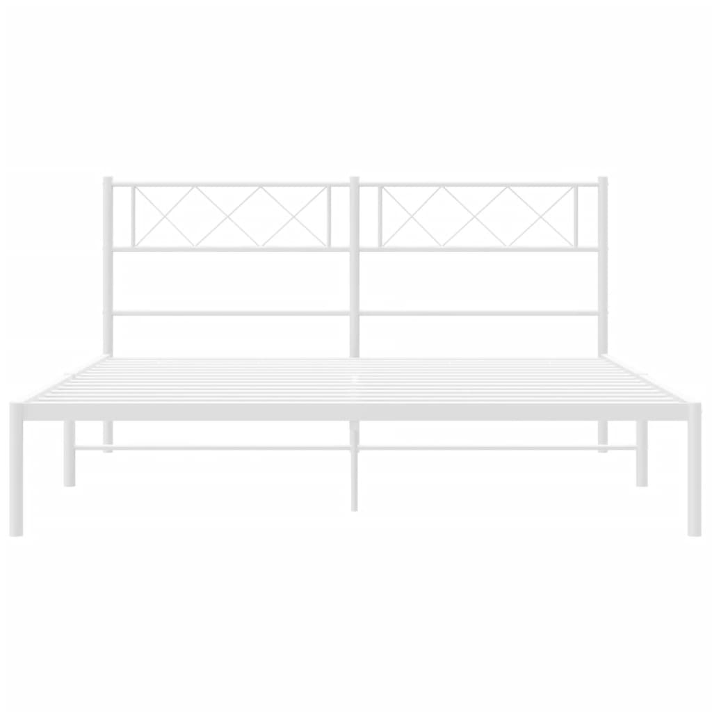 Sengeramme i metall med hodegavl hvit 120x190 cm