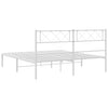 Sengeramme i metall med hodegavl hvit 120x200 cm