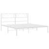 Sengeramme i metall med hodegavl hvit 140x200 cm