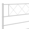 Sengeramme i metall med hode- og fotgavl hvit 135x190 cm