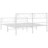 Sengeramme i metall med hode- og fotgavl hvit 150x200 cm