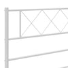 Sengeramme i metall med hode- og fotgavl hvit 150x200 cm