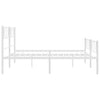 Sengeramme i metall med hode- og fotgavl hvit 183x213 cm