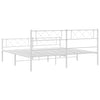 Sengeramme i metall med hode- og fotgavl hvit 183x213 cm