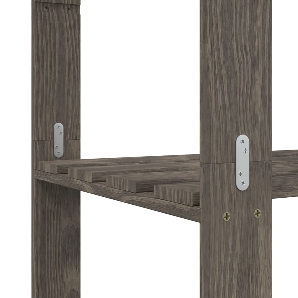 Oppbevaringshylle 5 etasjer grå 80x38x170 cm heltre furu