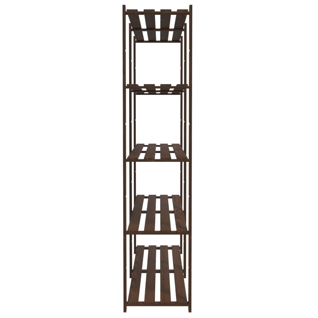 Oppbevaringshylle 5 etasjer brun 170x38x170 cm heltre furu