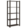 Oppbevaringshylle 5 etasjer svart 80x38x170 cm heltre furu