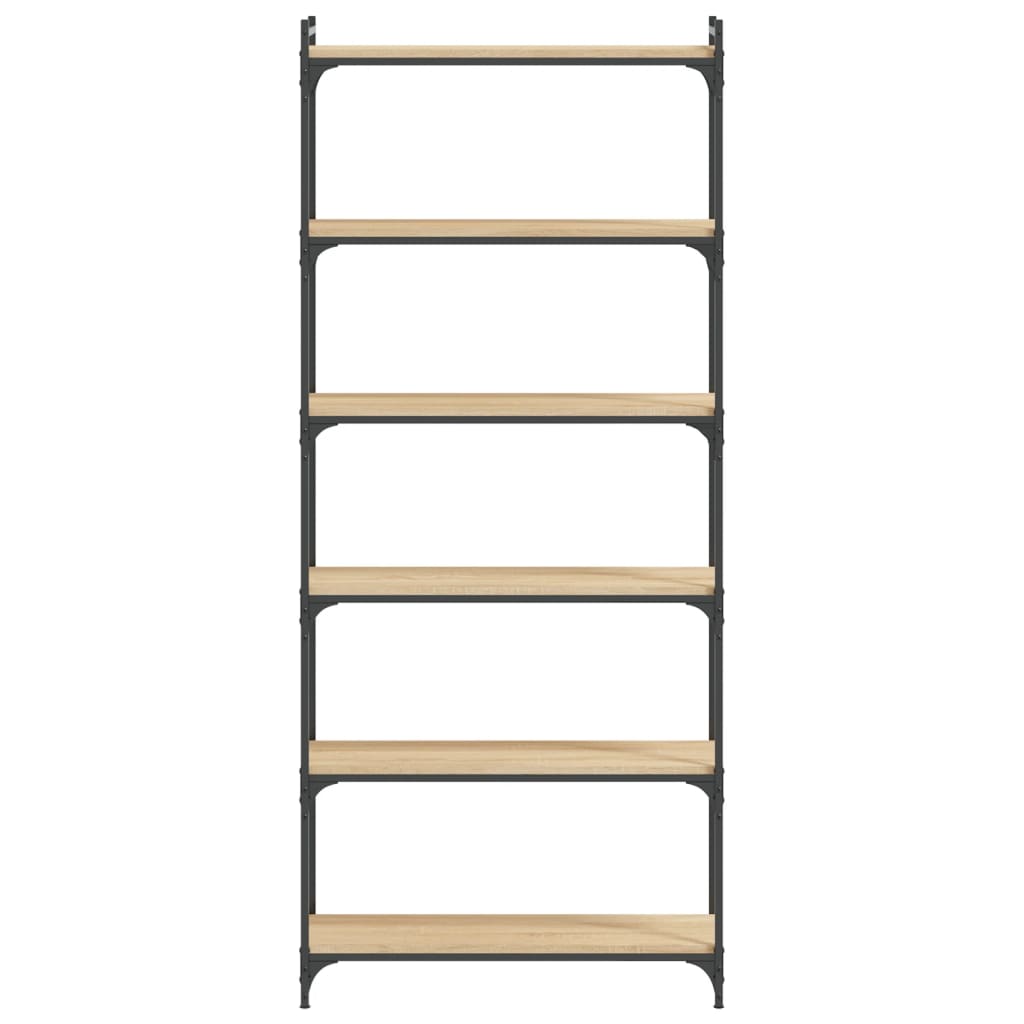 Bokhylle 6 etasjer sonoma eik 80x30x188 cm konstruert tre