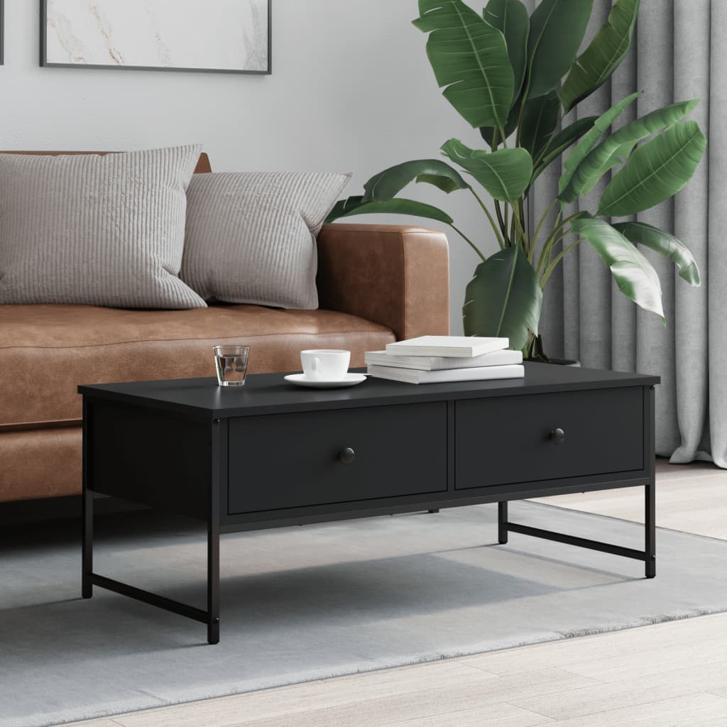 Salongbord svart 101x49x39,5 cm konstruert tre
