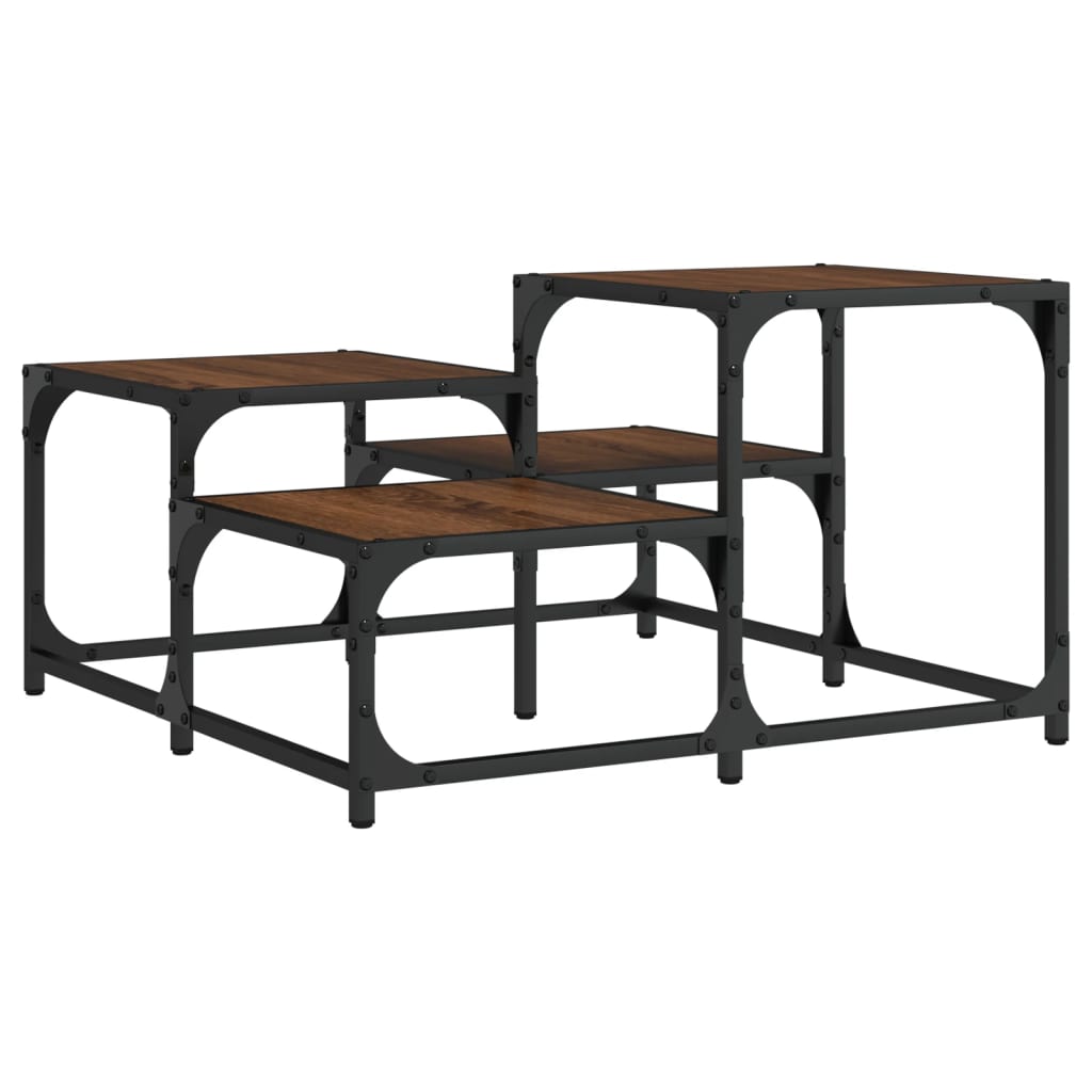 Salongbord brun eik 68x68x40 cm konstruert tre