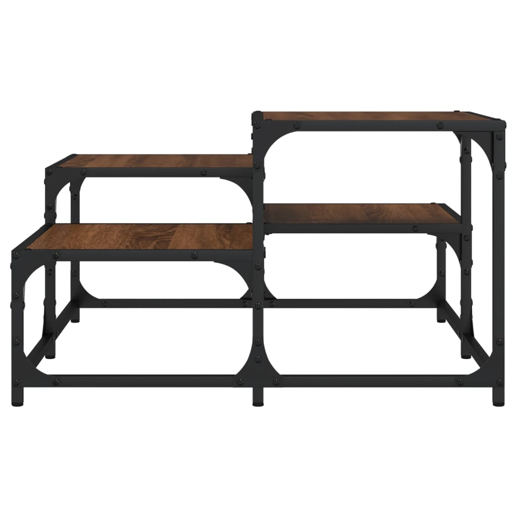 Salongbord brun eik 68x68x40 cm konstruert tre