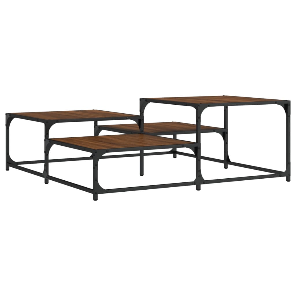 Salongbord brun eik 107x107x40 cm konstruert tre