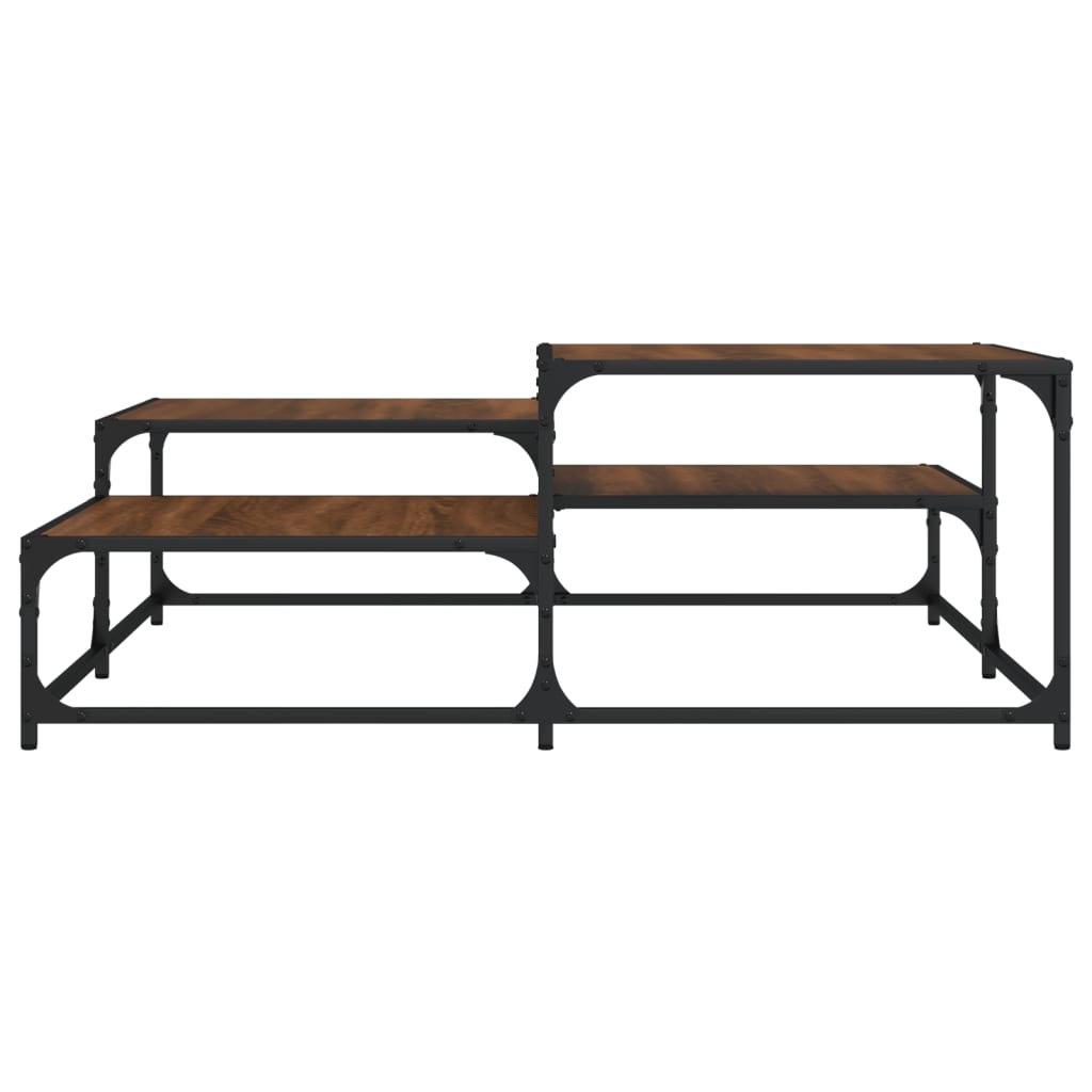 Salongbord brun eik 107x107x40 cm konstruert tre