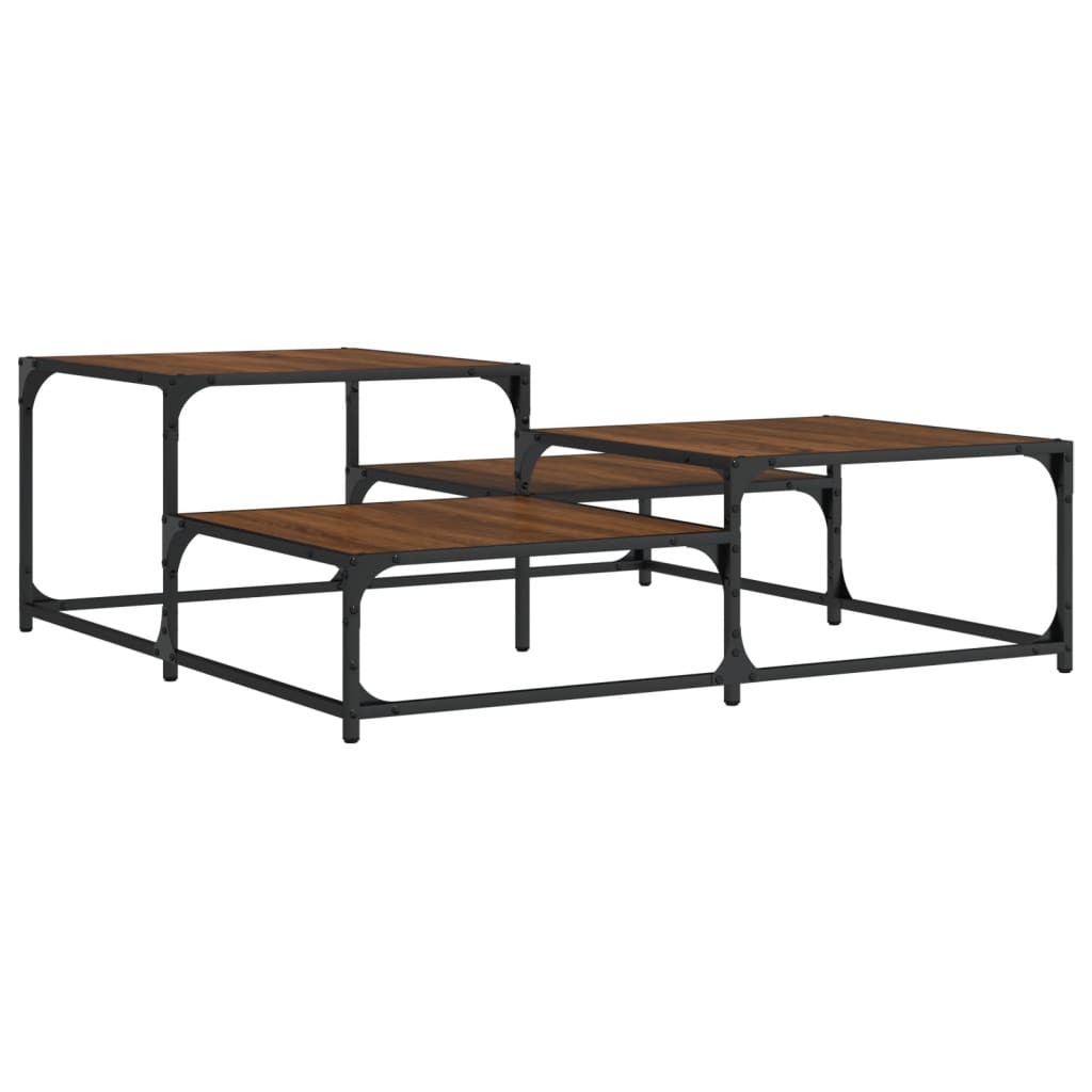 Salongbord brun eik 107x107x40 cm konstruert tre