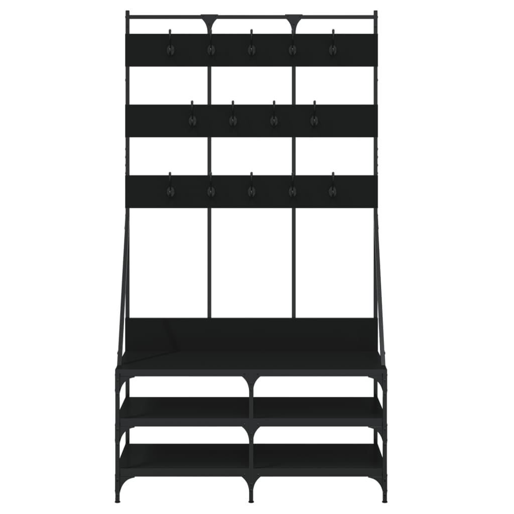 Klesstativ med skooppbevaring svart 100x40x184 cm